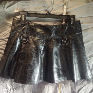 Lip Service SM black pleather mini skirt vintage hot topic